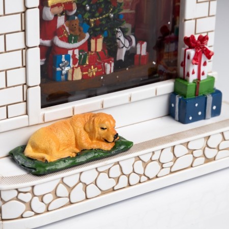 LED figure "Wonderful fireplace", 26x10x18 cm, music, aah3, USB, glow warm white-4