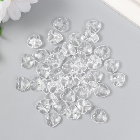 Buttons plastic on midnight "Heart. Crystal" Transparent set 40 pcs 1.2x1.2 cm-2