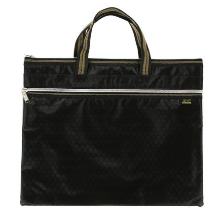 Portfolio 1 A4 department, textile, on lightning, with handles, with pockets, black
