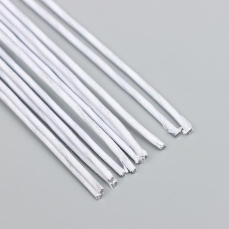 Wire for creativity "Florico" 1.6 mm, 12 pcs, 40 cm, in paper braid, white-1