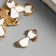 Decor for creativity metal, enamel "White Cat" gold 2.2x1.2 cm