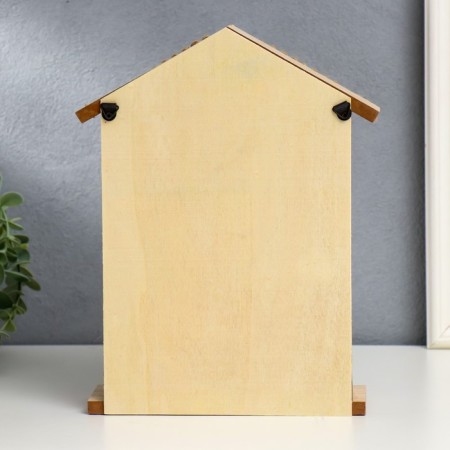 Keywood wood 4 hook and shelf "keys and heart" 26x21x6 cm-4