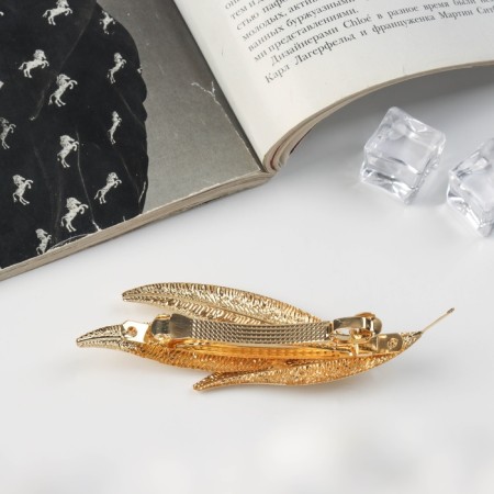 Liberty-automatic hairpin "Liberty" narrow leaves, 11 cm, gold-1