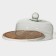 A dish for serving with a heaven lid, d = 33 cm, bamboo, glass, color mix