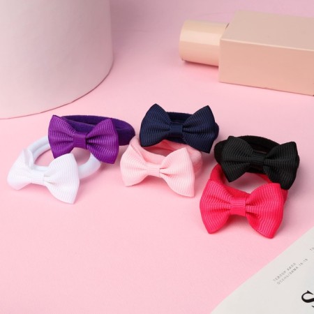 Hair gum "Bow" (set 6 pcs) Classic, mix-1