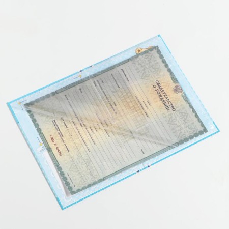 Folder for the birth certificate of the boy "stroller", a5-5