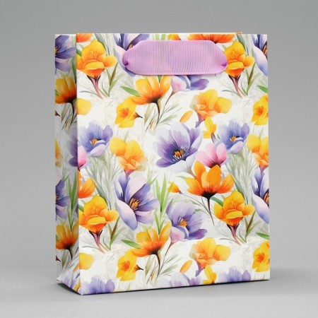 Gift Package Laminated, Packaging, “From March 8”, flowers, S 12 x 15 x 5.5 cm-4