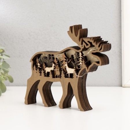 Souvenir tree Light "Elk" 18x14 cm-2
