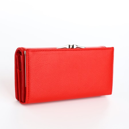 Women's wallet on magnets, red color-1