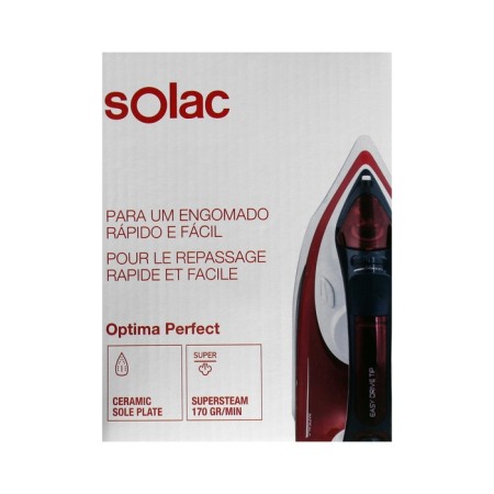 Iron SOLAC Optima Perfect PV2014, ceramic sole, 2600 watts, 35 g/min, 380 ml, red-5