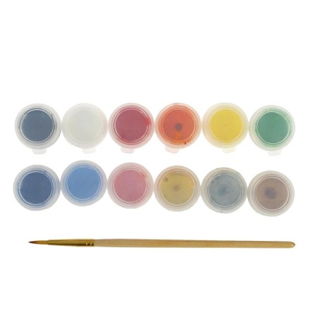 Facial and body paint "Aquaghim", body art, 12 colors, 12 pcs., 3 ml, brush-1