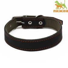 Collar combined leather/tarpaulin, 69 x 3.5 cm, Osh 45-60 cm, black