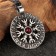 Amulet "Agishyalm" with grenades stone, 35x42 mm, metallic