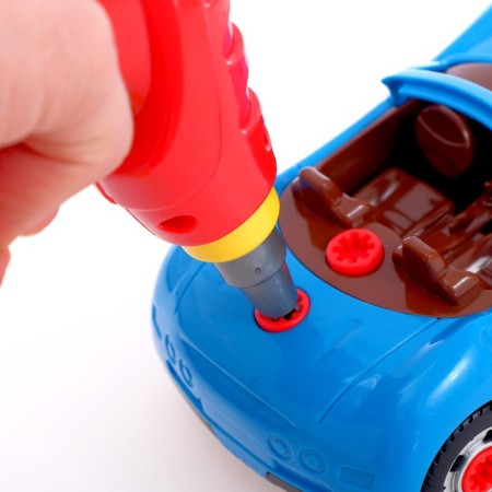 Designer "Supercar", 2 in 1, with electric screwdriver and body kit, 30 parts-7
