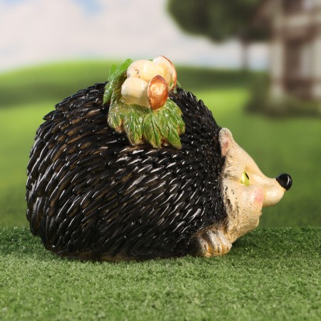 Garden figure "Hedgehog with mushrooms" 17x23x18cm-2