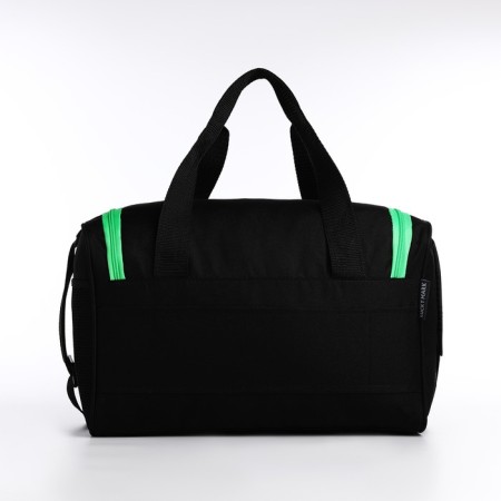 Road bag with lightning, long belt, black/green color-1