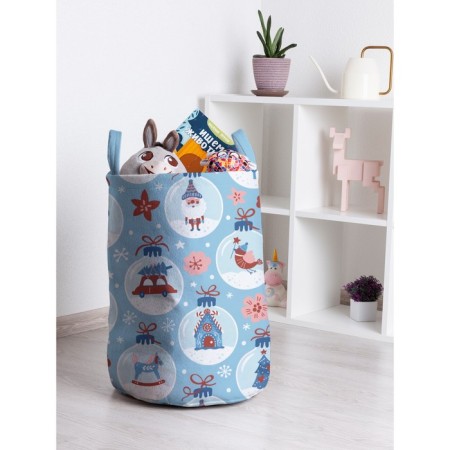 Basket for toys "New Year's balls, size 35x50 cm