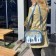 Cross-Bodi bag, lightning department, color blue-metal "feathers"