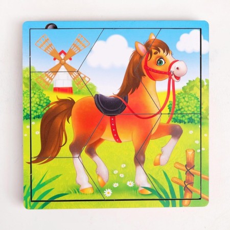 Puzzle split "Farm animals", 3 pictures in the frame-1
