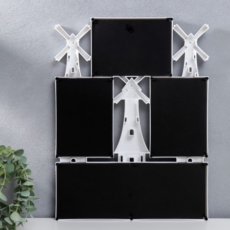 Photo frame plastic in 5 photos 10x15 cm "Mill" white 45x34 cm-2