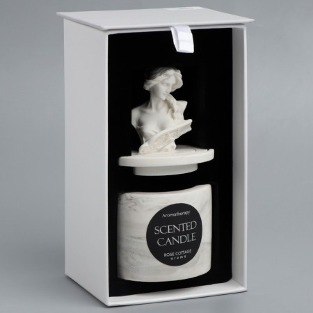 Candle in concrete aromatic "peach", soy wax-8