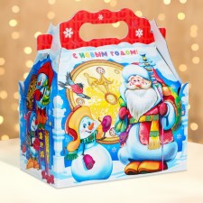 New Year. Gift box New Year's casket is a simple 