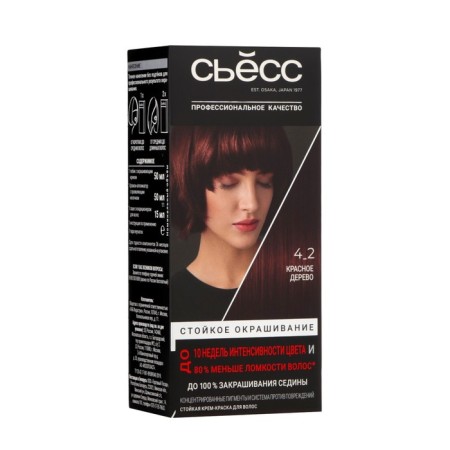 Hair Cream Syoss Color, Tone 4-2, Red Tree