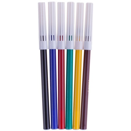 Фломастеры 6 цветов Luxor Coloring, смываемые, ПВХ, европодвес-1
