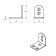 Furniture corner, 32x32x25x2 mm, zinc, in packaging 300 pcs.
