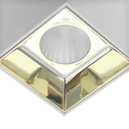 Lamp "Cube" LED 4000K 10W DIM220 white gold 7.5x7.5x9.5cm-4