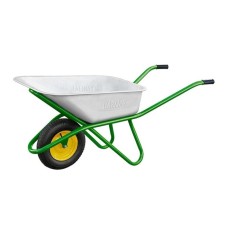Garden-building car, single-wheel: cargo/n 200 kg, volume of 90 l, green pens
