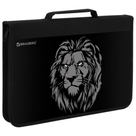 Brauberg A4 Lightning folder with a pen, with an organizer, 1 department, "Savage Lion", 272218-2