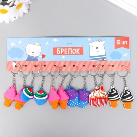 Брелок резина "Вкусности" МИКС 0,7х3,3х3,3 см-3
