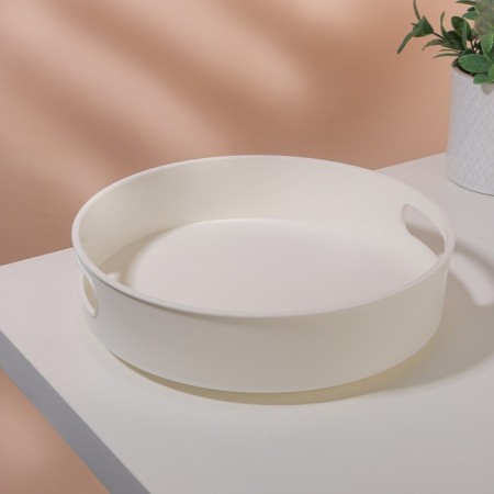 Organizer for storage, rotating, with handles, 25.5 × 6.5 cm, white color-2
