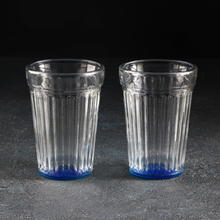 A glass of faceted "brightness", glass, 250 ml, color bottom