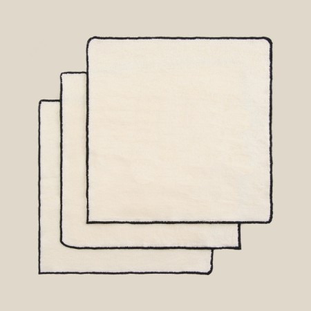 Set of napkins SL Home: Black Frame "Aivori" 30x30 cm - 3 pcs., 100% cotton, 470 g/m2