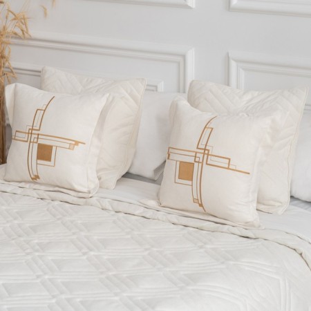 Bedspread with pillowcases "Bridget", size 230x250 cm, white color-1