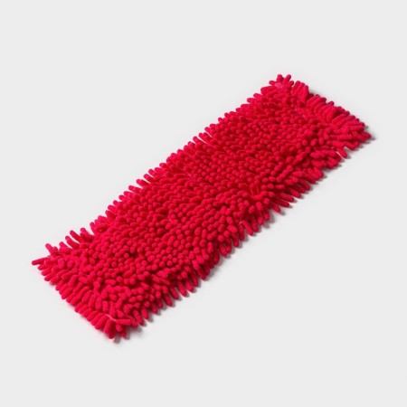 Nozzle for a flat mop of the share, 43 × 13 cm, microfiber booklies, red color