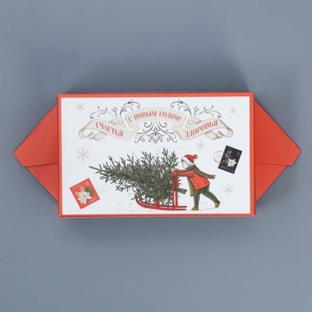 The prefabricated box - the finfate "Retro", 9.3 x 14.6 x 5.3 cm, New Year-4