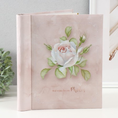 Photo album magnetic 30 sheets 23x28cm "Flower collection14 (1 white rose)"