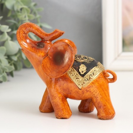 Polystone souvenir "Elephant under a tree with patterns on a blanket" 10x5x12 cm