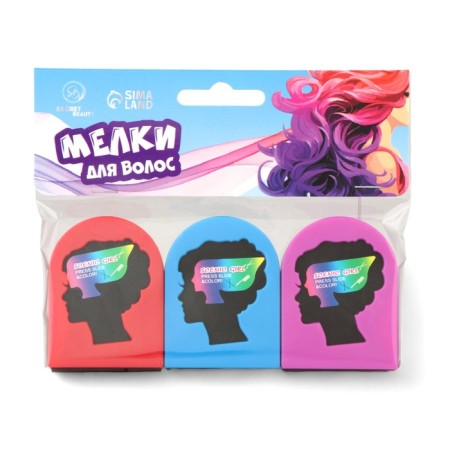 Close for hair with a clamp, set 3 colors-4