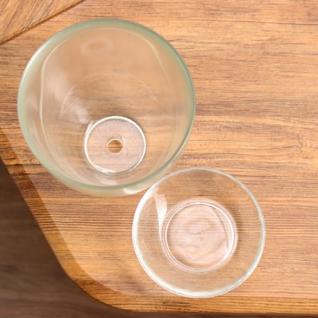 Flower pot with pallet No. 2 "Aleb" Transparent, 0.85 liters-3