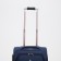 Small 20 suitcase, lightning department, code castle, 3 wheels, 2 outer pockets, blue color