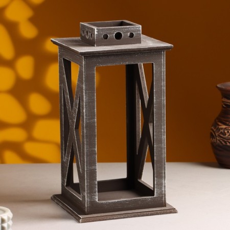 Kashpo wooden "Lantern. Provence" 17x17x31 cm brown-2