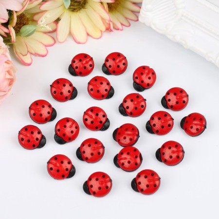 A set of buttons plastic "God's cow" 1.4x1.1 cm nr 20 pcs 11.2x1.5x7 cm-4