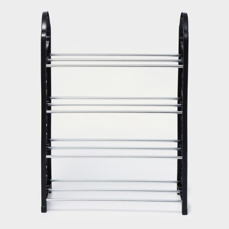 Shoe -shoe Dolyana, 4 tiers, 42 × 19 × 58 cm, black color-3