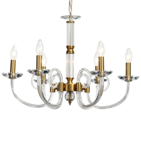 Crystal Crystal Chandelier Glass 6xe14 40W, size 65x65x59-95 cm, bronze color-2
