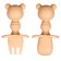 A set of children's cutlery "cubs", fork, spoon, color beige