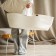 SL Home storage basket, wicker, handmade, 70 × 40 × 24 cm, white color